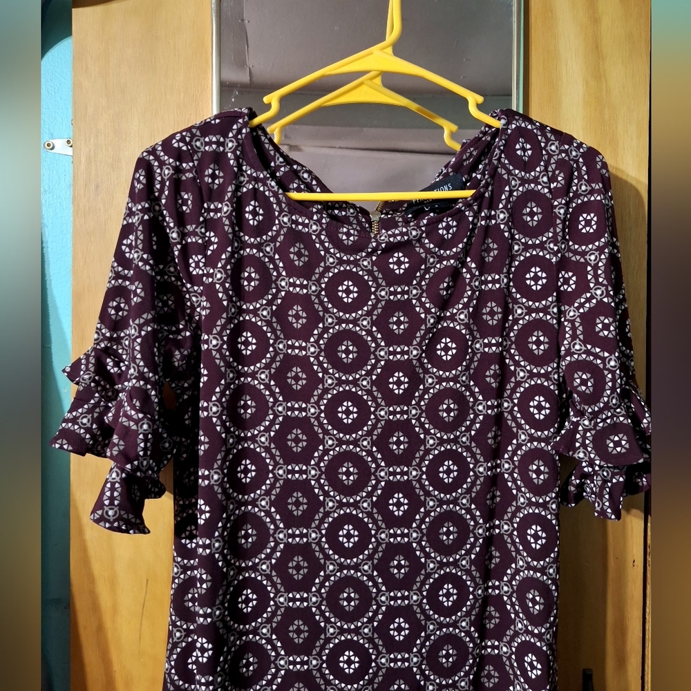 PERCEPTIONS New York Chic midi dress with geometric patterns Size S - Picture 6 of 7